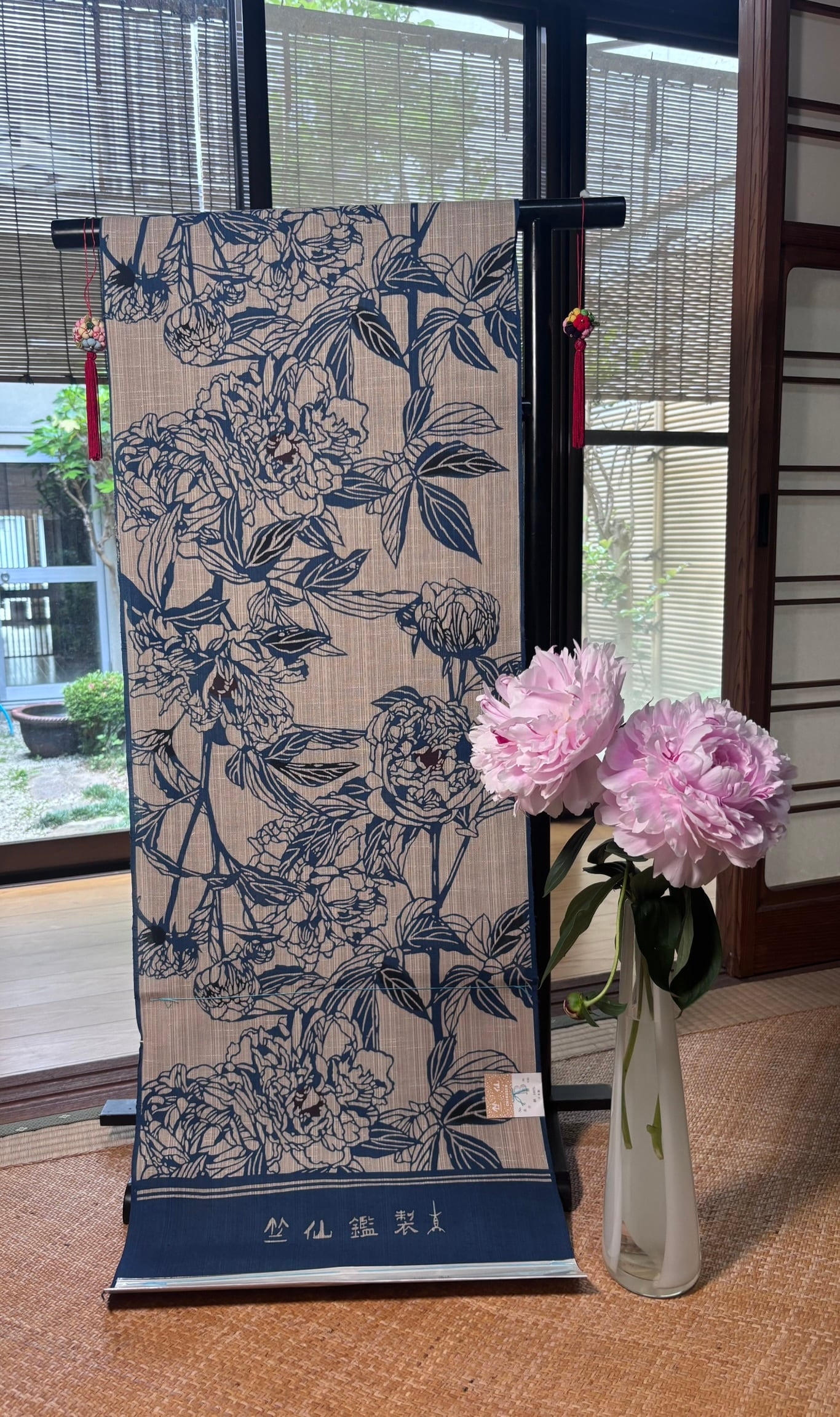 竺仙 反物 奥州小紋 立てば芍薬 | oriya