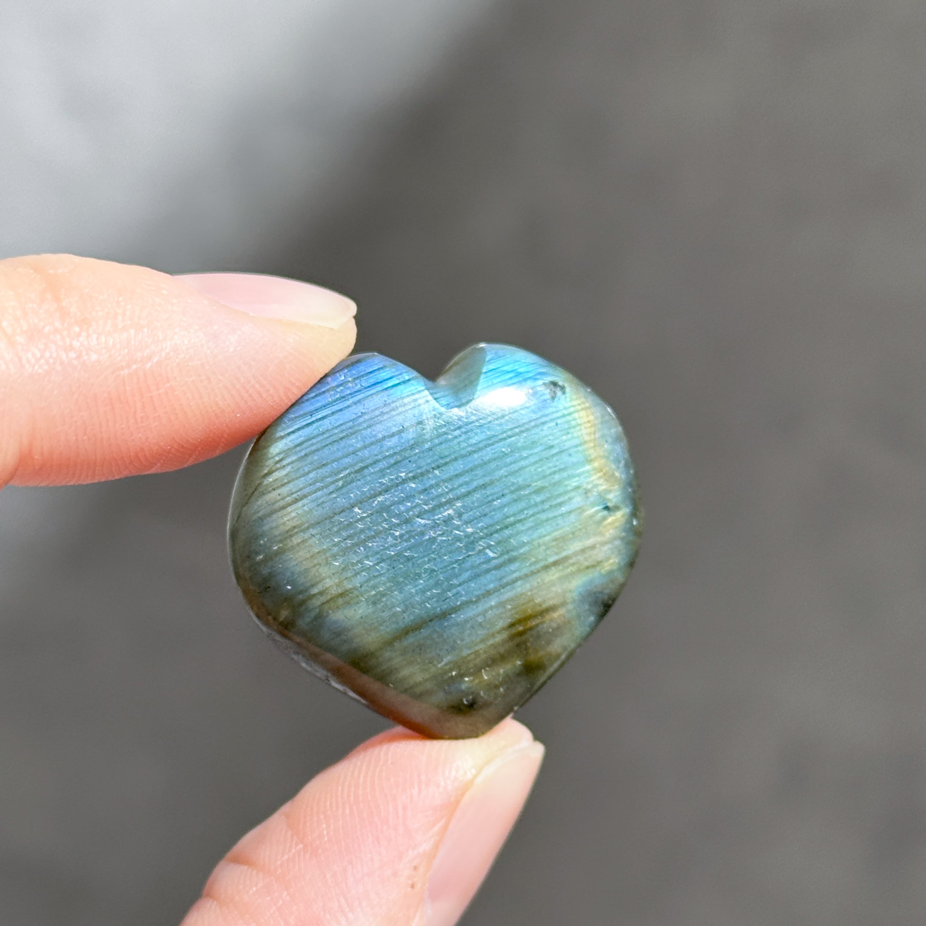 恐竜型　ラブラドライト ラブラドライト ハート 93◇ Labradorite ◇天然石・鉱物