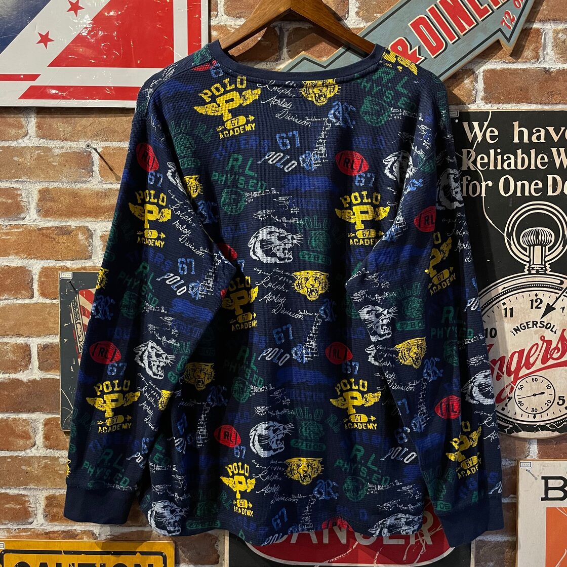 POLO RALPH LAUREN ポロ ラルフローレン サーマル Tシャツ ロゴ 総柄