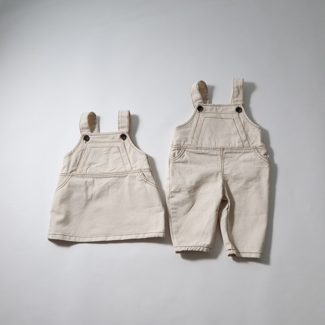 ステッチデニムオーバーオール