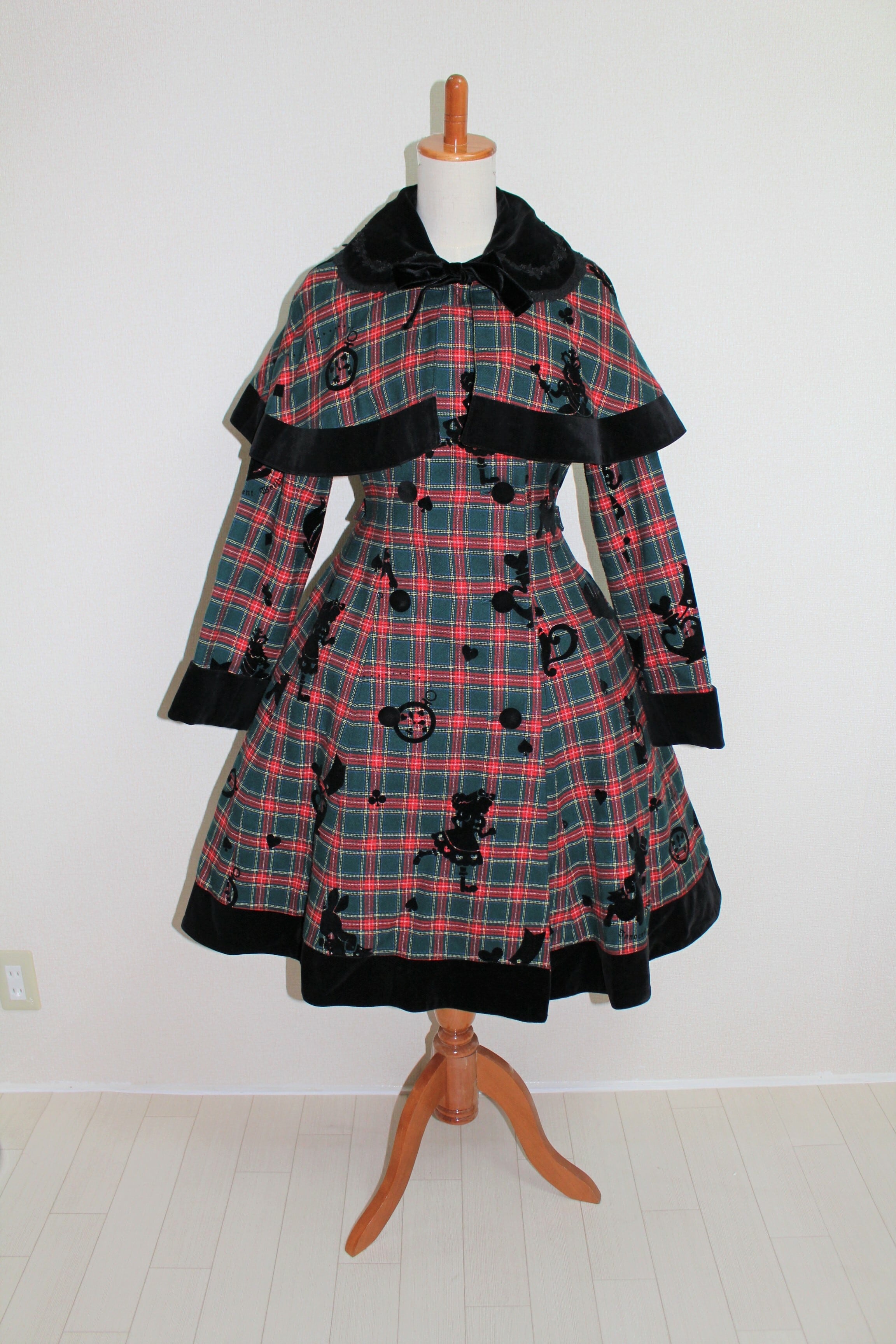 Innocent World タータンチェックフレデリックコート ケープ付き