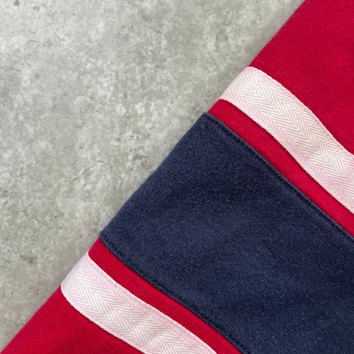 90年代 LANDS' END ランズエンド ライン入り ラガーシャツ メンズXL