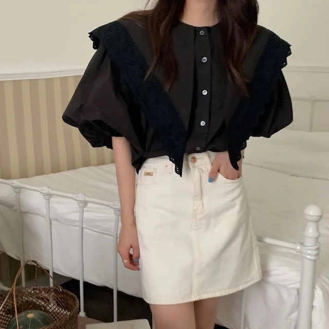 ビッグレースカラーブラウス