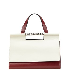 ブルガリ セルペンティ スカリエ トップハンドル ハンドバッグ レッド ホワイト レザー レディース BVLGARI 【中古】
