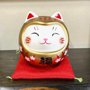 開運猫だるま（桜・金福）