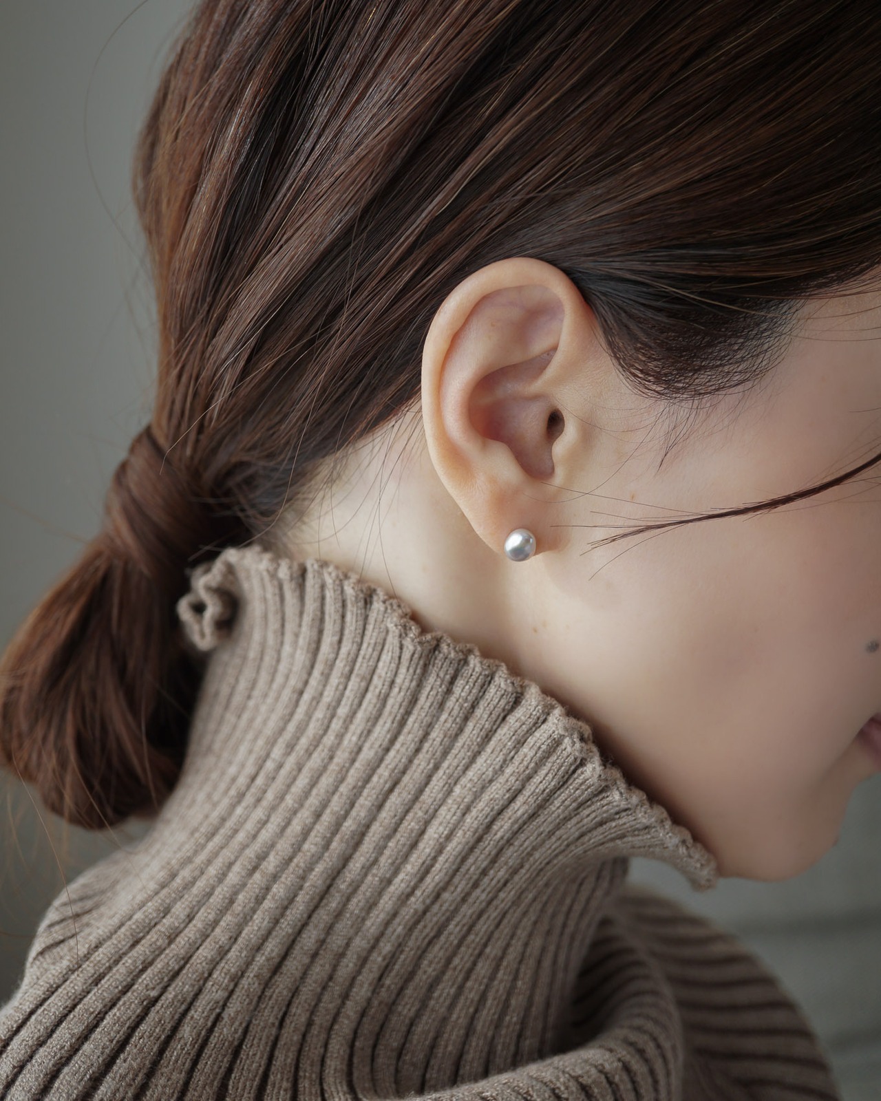 Ennui パールピアス-Gray／K14GF