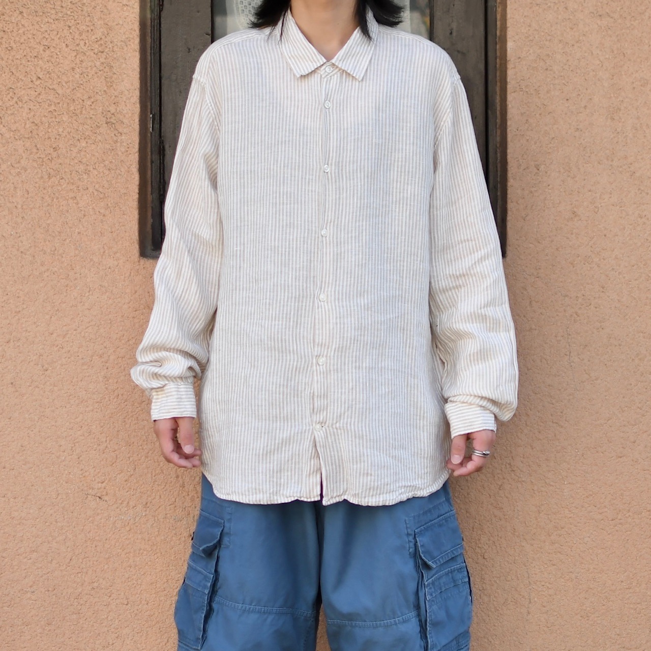 GAP stripe linen shirt beige