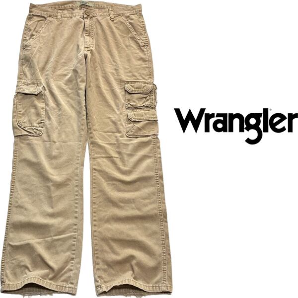 1点物◇ラングラーWrangler茶カーゴパンツ古着メンズ34レディースOK