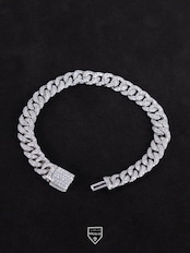 【WBJ &CO】S925×18Kcoat 8MMキューバブレスレット(WBJ00006)