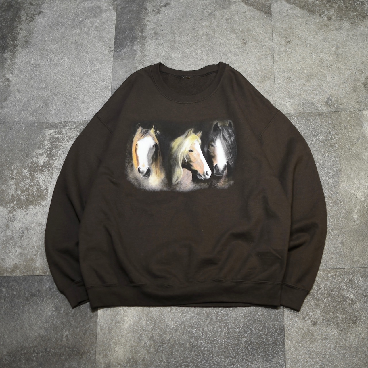 horse print sweat brown