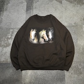 horse print sweat brown