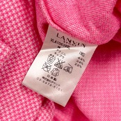 LANVIN SPORT ランバン スポーツ 千鳥柄 ハーフジップ ハイネック シャツ 42/ピンク レディース ゴルフ