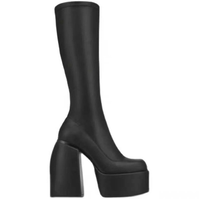 platform high heel long boots