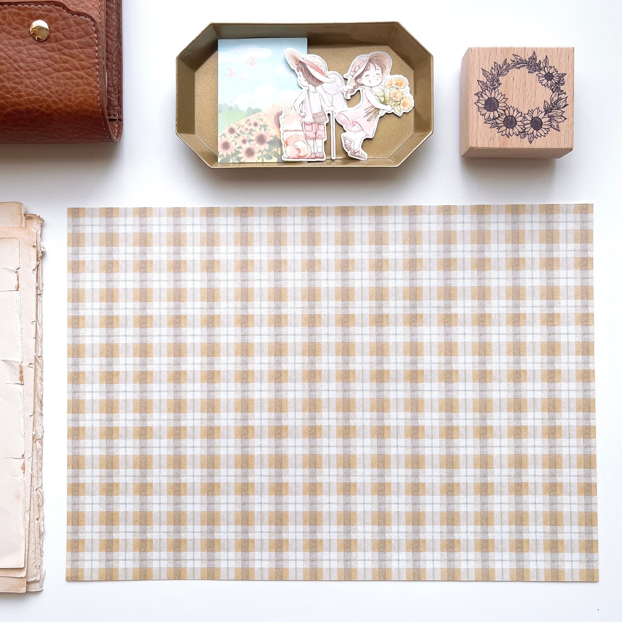 ひまわりチェック | デザインペーパー | S056