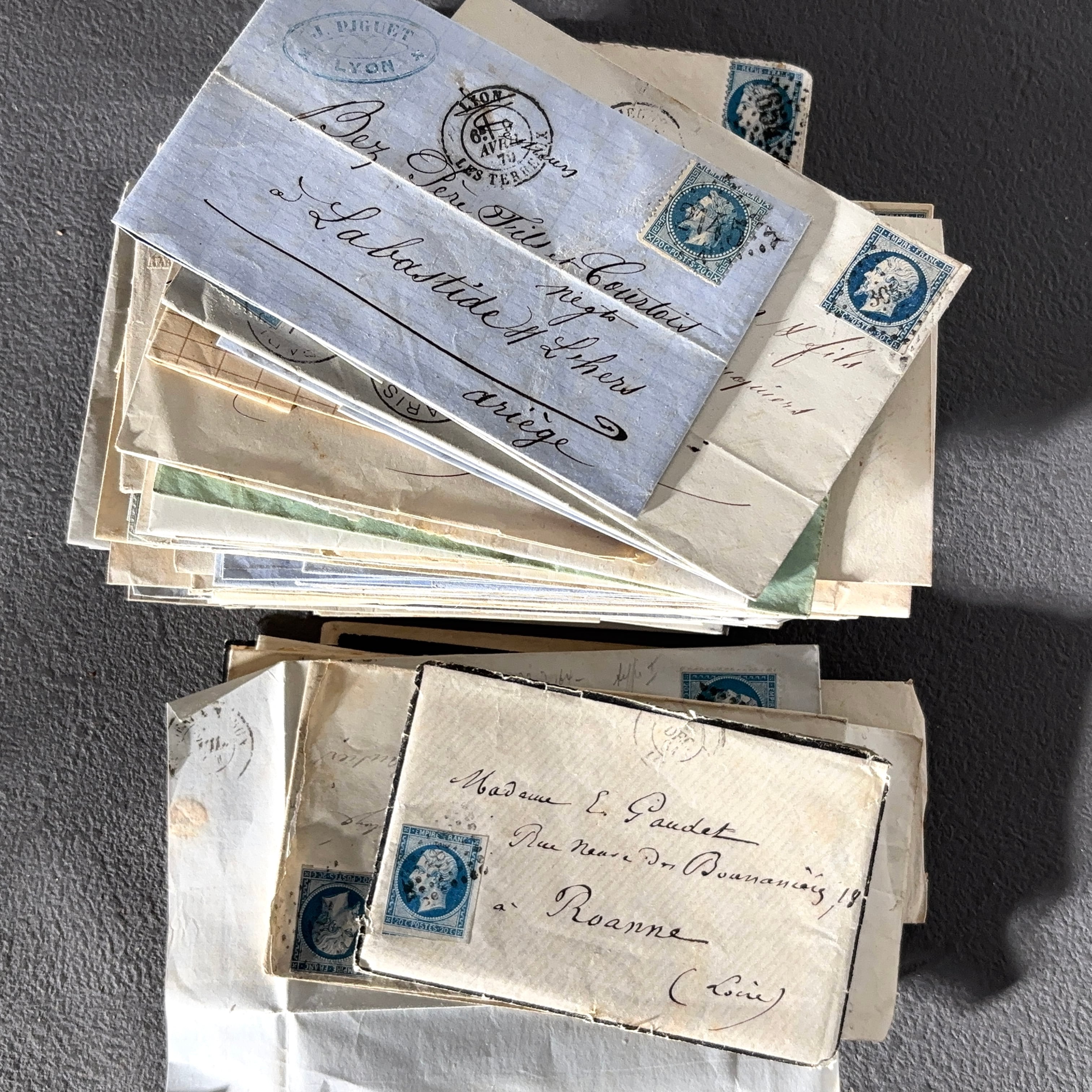 古い手紙束　公証人　アンティーク　フランス　ヴィンテージ　一点物　no.182 No.515【1点もの♡】1800sフランスアンティーク 手紙 アンティーク紙