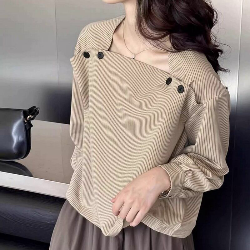 Square neck button blouse◇2colors 1729