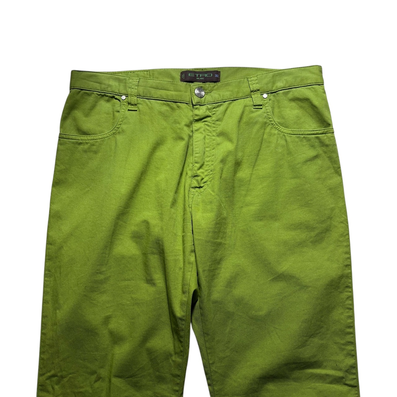 ETRO pistachio green twill pants