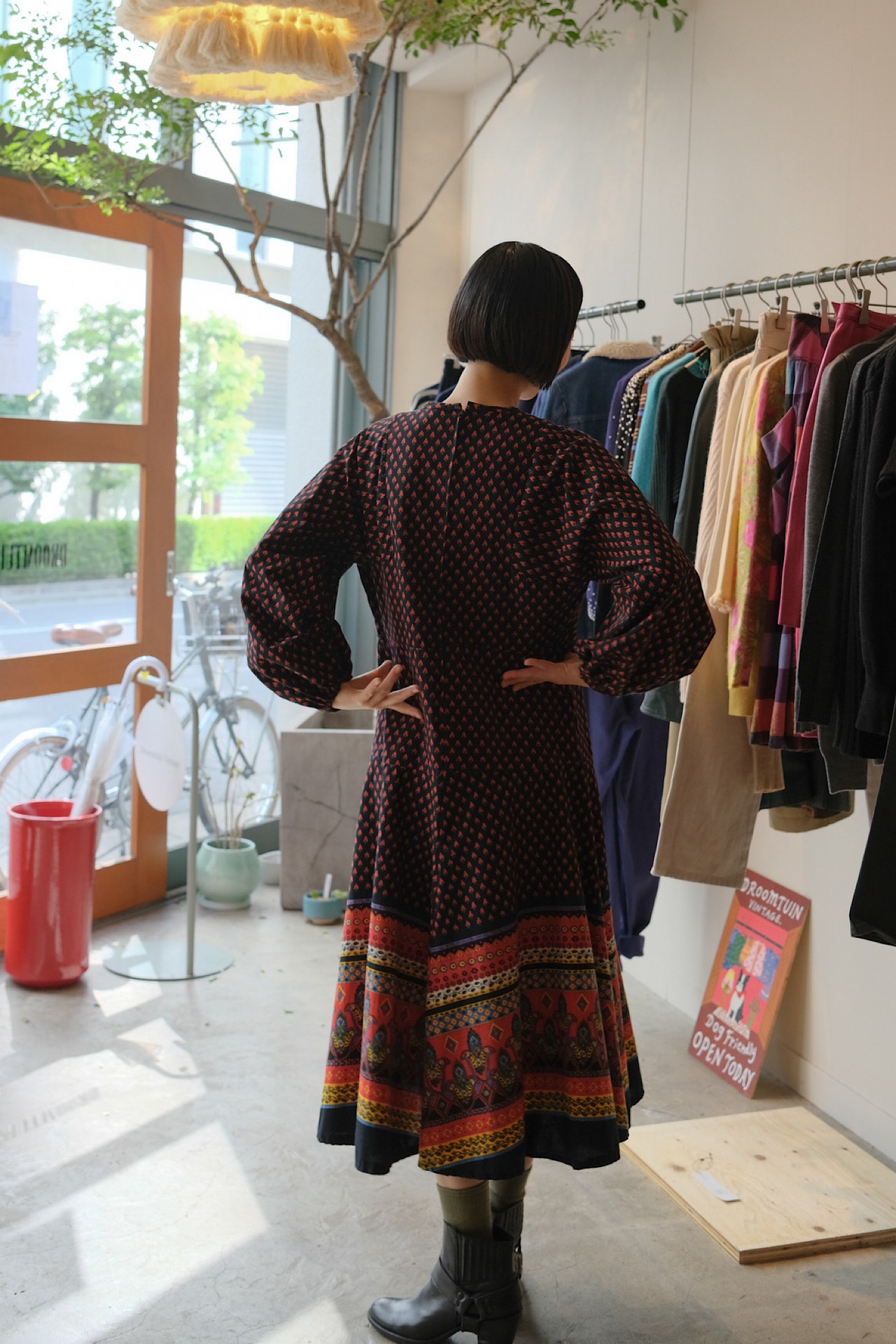 【送料無料】70's-80's european puff sleeve dress