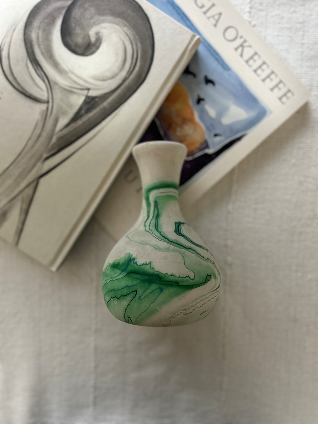 Vintage Nemadji Pottery Green Swirl/ ヴィンテージ ネマージ  陶器