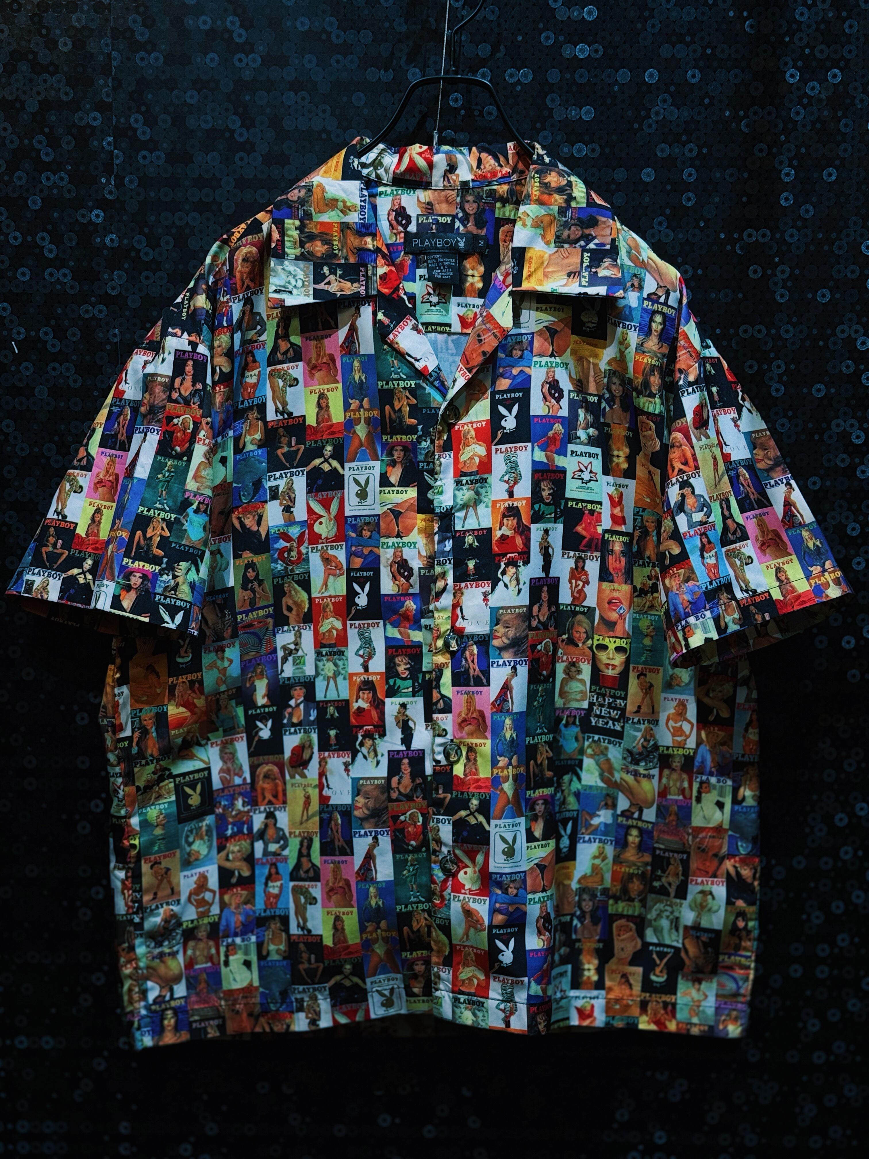 【ÆIEM】"PLAY BOY"vintage All-over pattern half sleeve shirt
