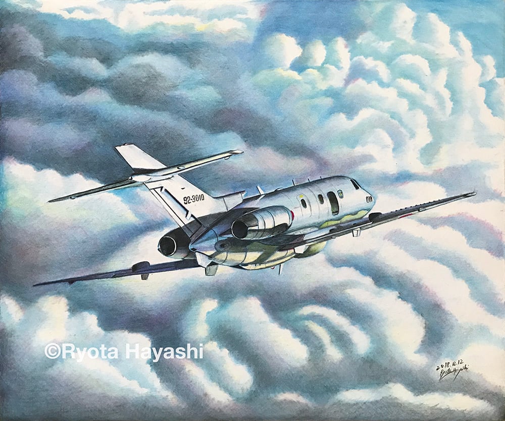 彩雲を越えて U-125A | Tokyo Sketch