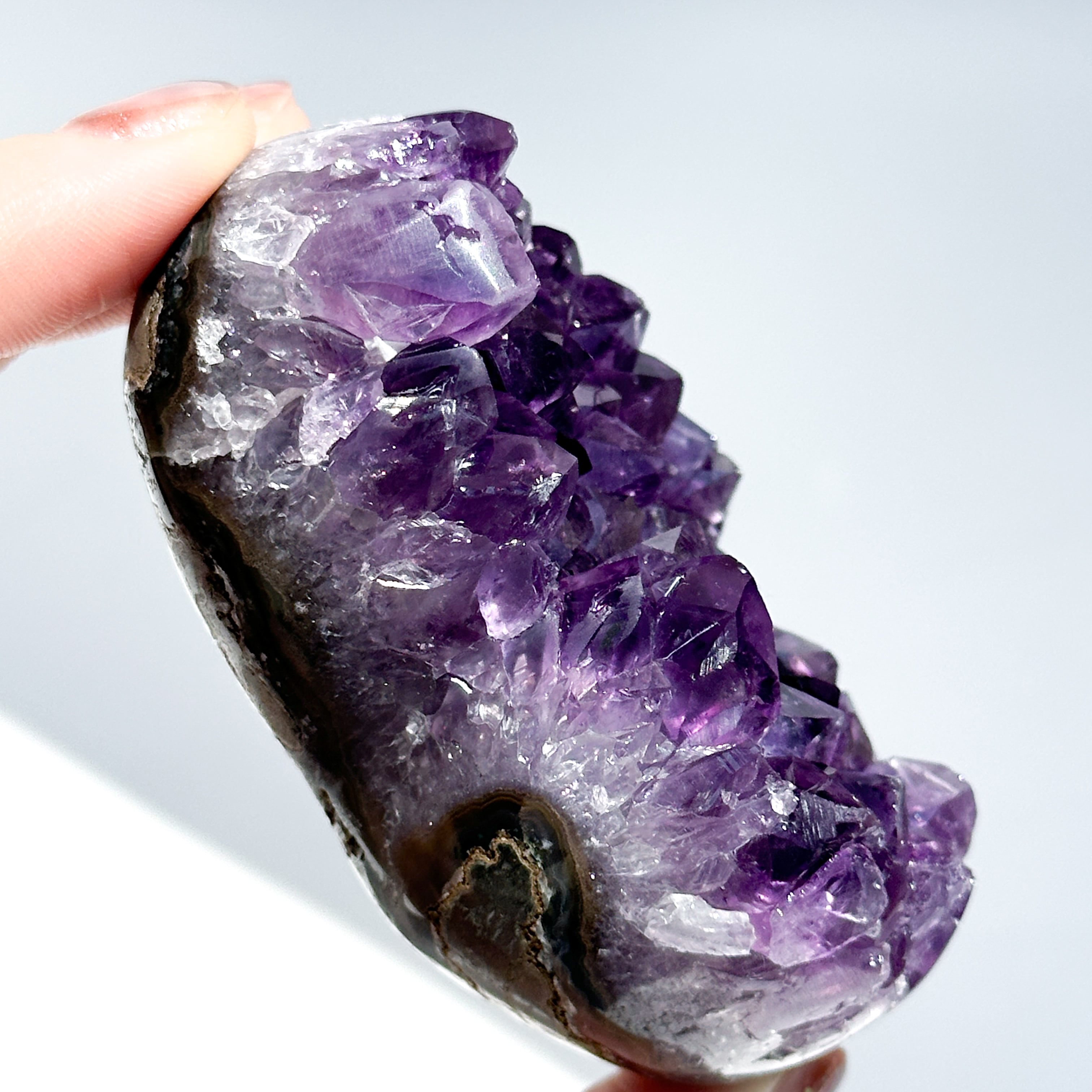 高品質 アメジストカクカクハート♡♡No.1986 ウルグアイ産アメジスト ハート12◇ Amethyst ◇天然石・鉱石