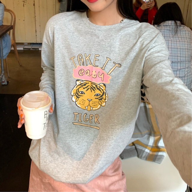 tiger print long sleeve t-shirt J00133