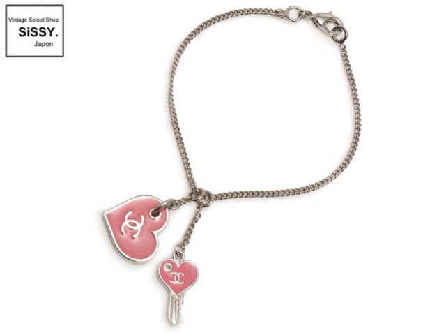 シャネル □CHANEL□ ブレスレット ココマーク ハート キー モチーフ 