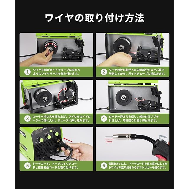 EENOUR 半自動溶接機 MIG120L 最大出力120A 1台3役 ノンガスMIG