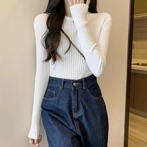 リブニット 長袖 レディース トップス 春秋冬 ニット 大人 きれいめ カジュアル かわいい おしゃれ シンプル タイト 大人可愛い 大人女子