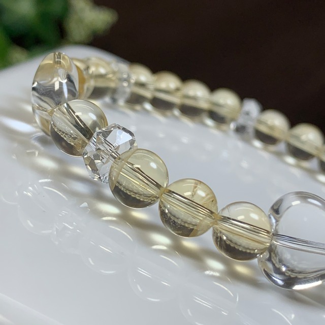 3.ハート水晶×シトリン・デザインブレスレット