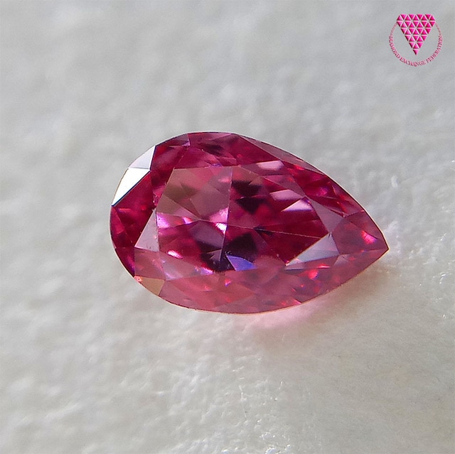 0.174 ct Fancy Purplish Red SI1 AGT  天然 レッド ダイヤモンド ルース 裸石 ペアシェイプ