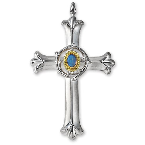 鷲見太郎 Pendant ペンダント】クロスペンダントw/オパールK18イエロー
