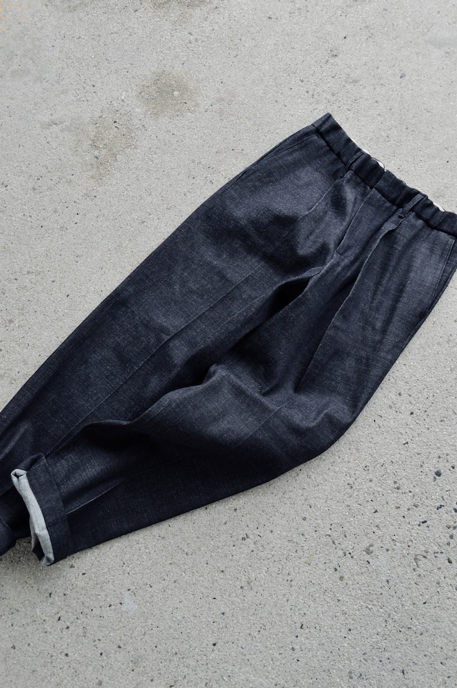 Sugar&Co 1Tuck Rigid Denim Trouser by Daddy's Pants Regular Fit From JPN Okayama Denim Slacks シュガーアンドコー デニムスラックス リジッドデニム 日本製