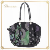 レディース トクコプルミエヴォル TOKUKO 1er VOL バッグ 黒 紫 緑 布 キャンバス地 柄 水玉 ドット柄 花柄 かわいい お出かけ カジュアル おしゃれ ブラック系 グレイ系 パープル系 グリーン系