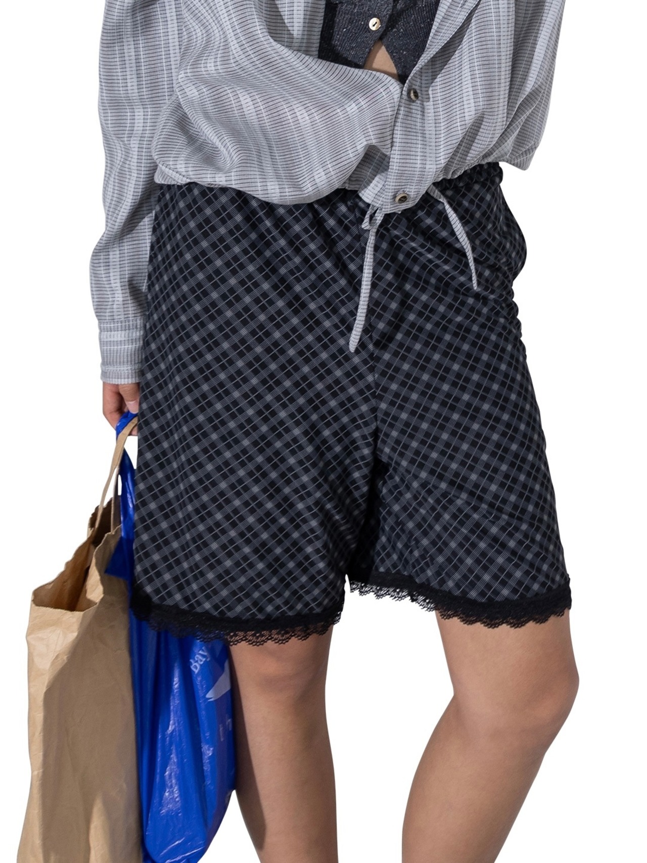 PERVERZE パーバーズ /Lace-trim Loose Slip Shorts ¥24,200- / ショーツ - 5