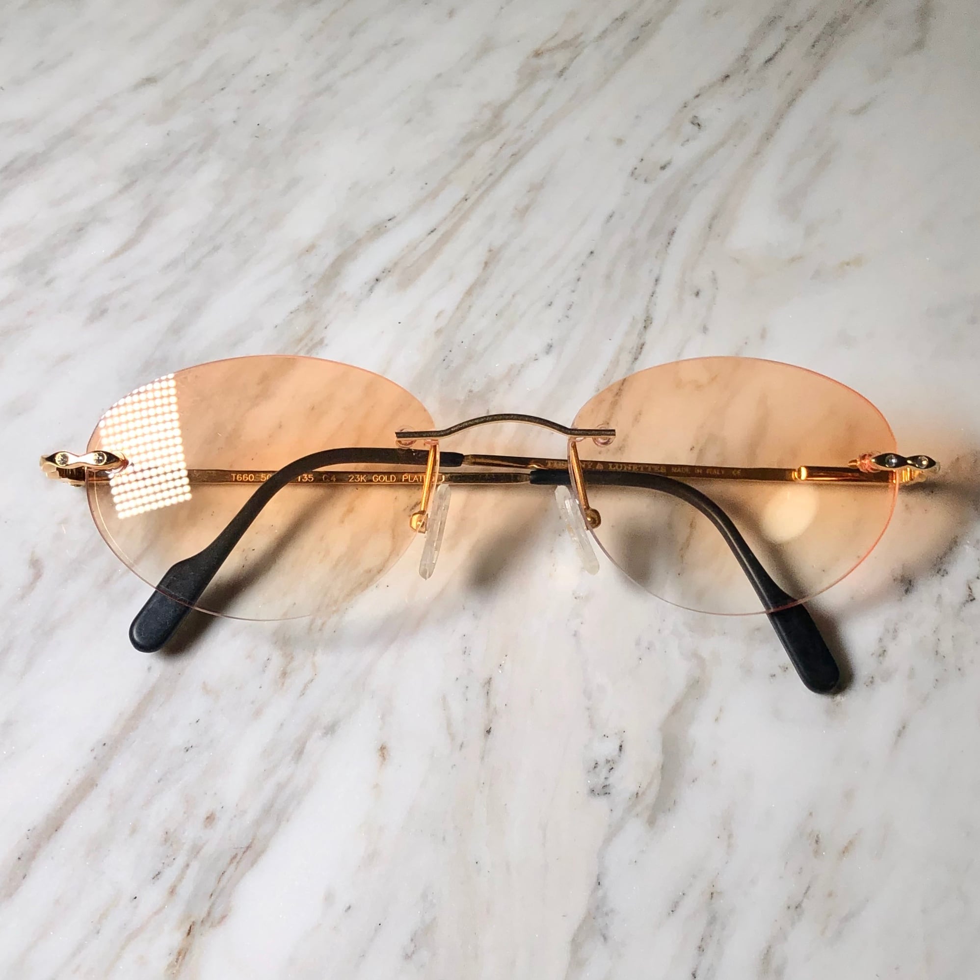 vintage TIFFANY LUNETTES 23k gold plated deadstock glasses 