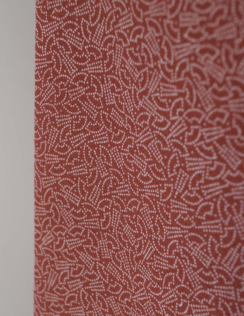 袷】石塚幸生作 鳶色 扇子柄 江戸小紋 三越製 | 大山キモノ・ちぇら