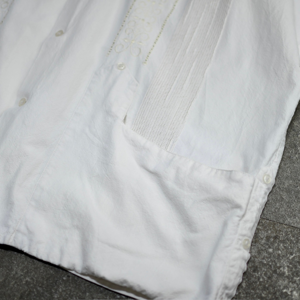 ~80's 3pocket cuba shirt white
