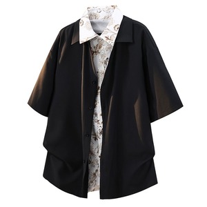 Fake Two-Piece Floral Collar Short-Sleeve Shirt(MT1626)