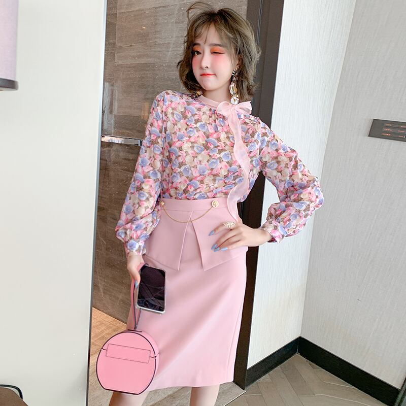 プリント柄リボンシャツ オータム 秋物 MIUCO11378672778