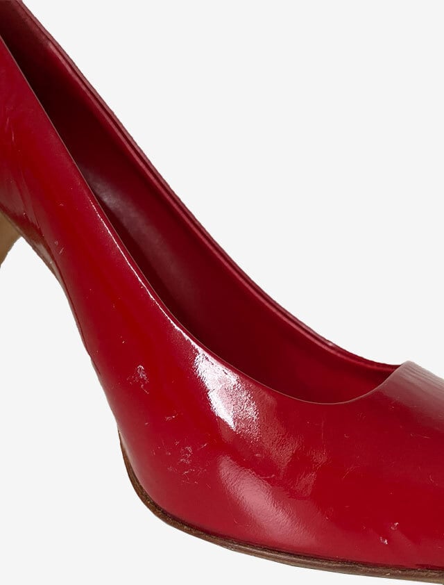 ミュウ ミュウパンプスハイヒール レザー 赤レッド24.5cm ミュウ ミュウパンプスハイヒール レザー 赤レッド24.5cm