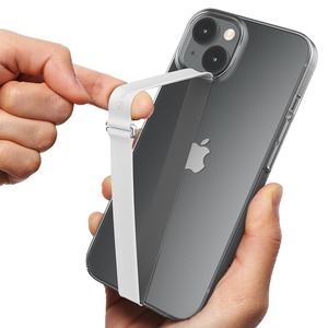 【数量限り】Sinjimoru 着脱簡単 伸びる携帯ストラップ、ワイヤレス充電対応 スマホバンド型スマホリング ぴったりなフィット感のため三つのサイズオプション 落下防止 片手操作簡単 スマホケースに引っ掛けるiPhoneフィンガーストラップ 全機種対応スマホグリップ。Sinji Loop Clip ホワイト200