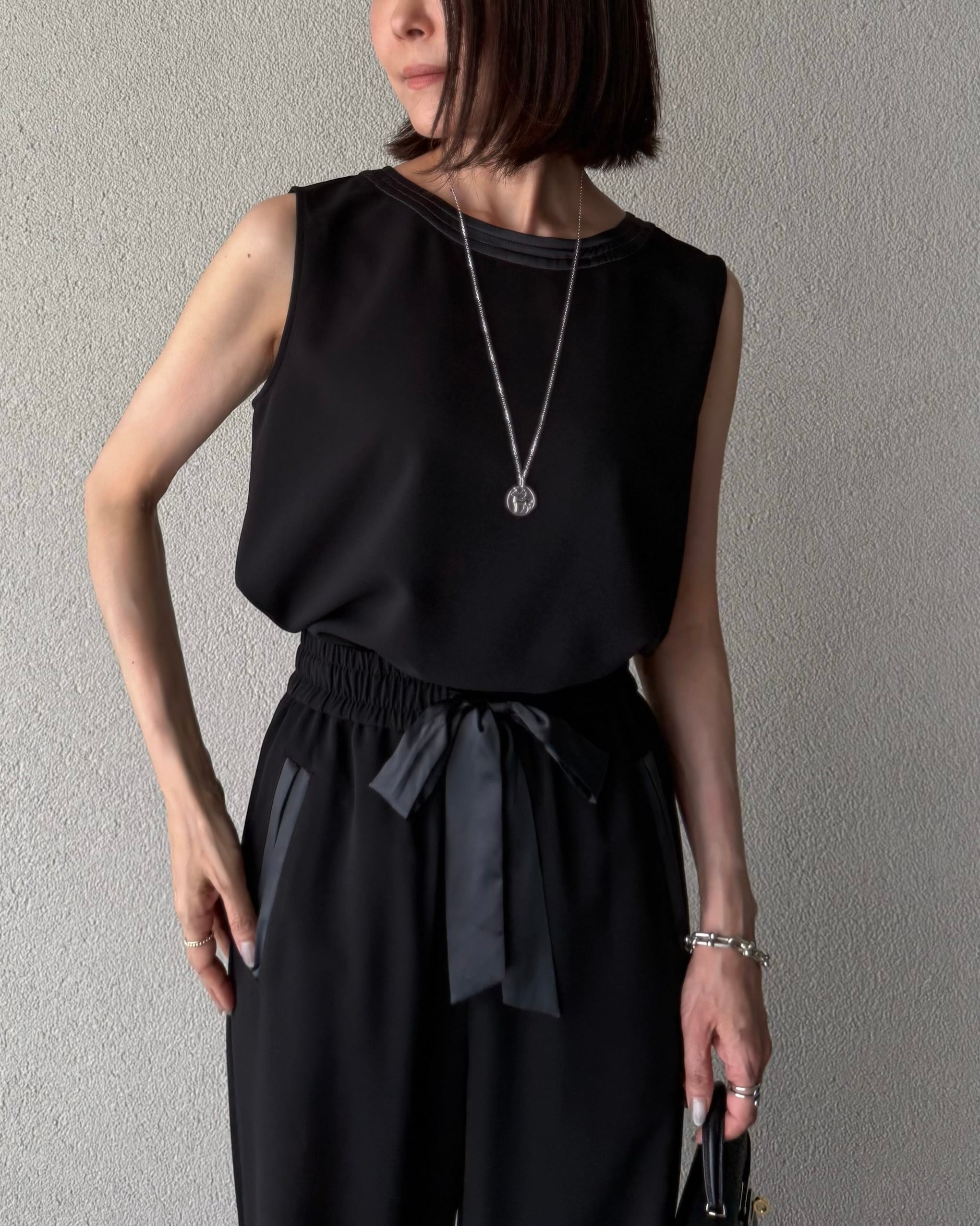 SYSORUS×akko3839 ジョーゼットバイカラーリボンパンツ B024-26 | SYSORUS