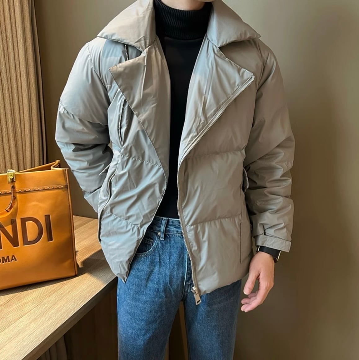 フーガダウンライダースジャケット暖かい プラスフェニックス +phenix L－7 DOWN JACKET L－7 ダウ(507610162