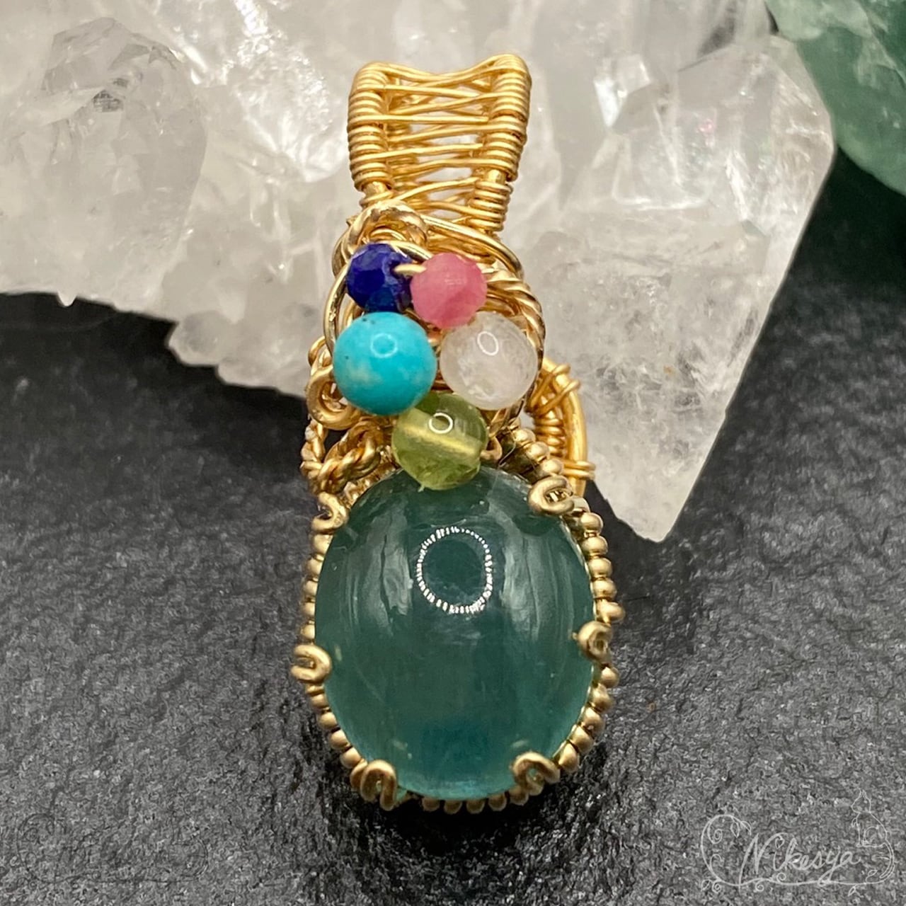 14kgf】グランディディエライトの多爪ペンダントトップ【ワイヤー