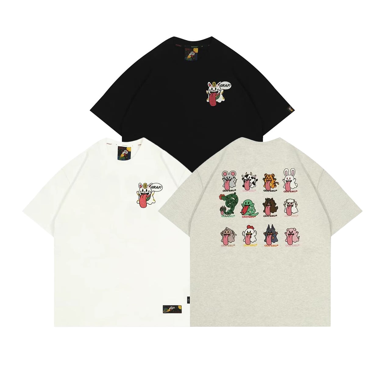 ストリート GRAF&WU 十二支キャラ刺繍 Tシャツ T2179 | wshot