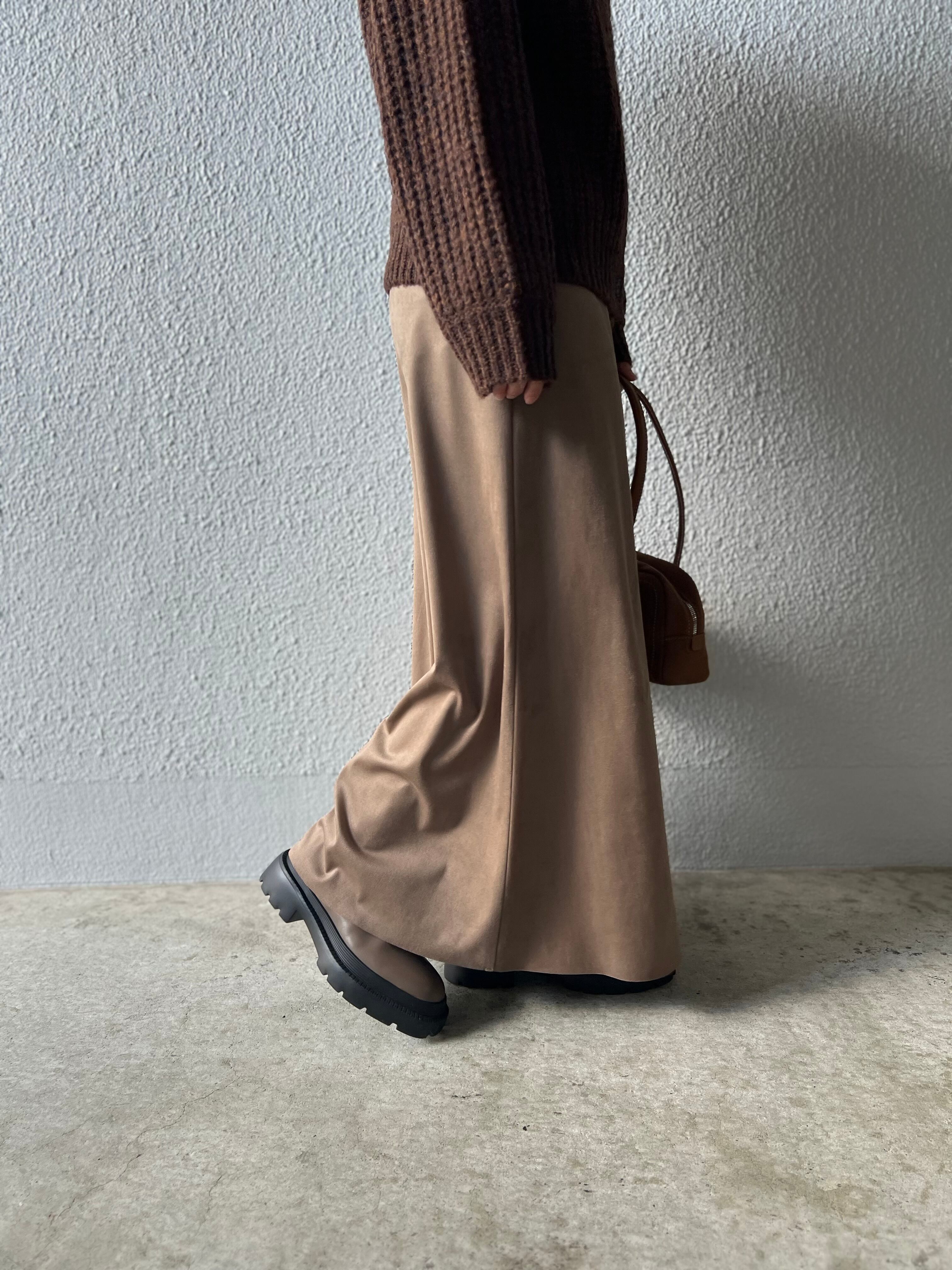 【cafune】フェイクスエードロングスカート　545612