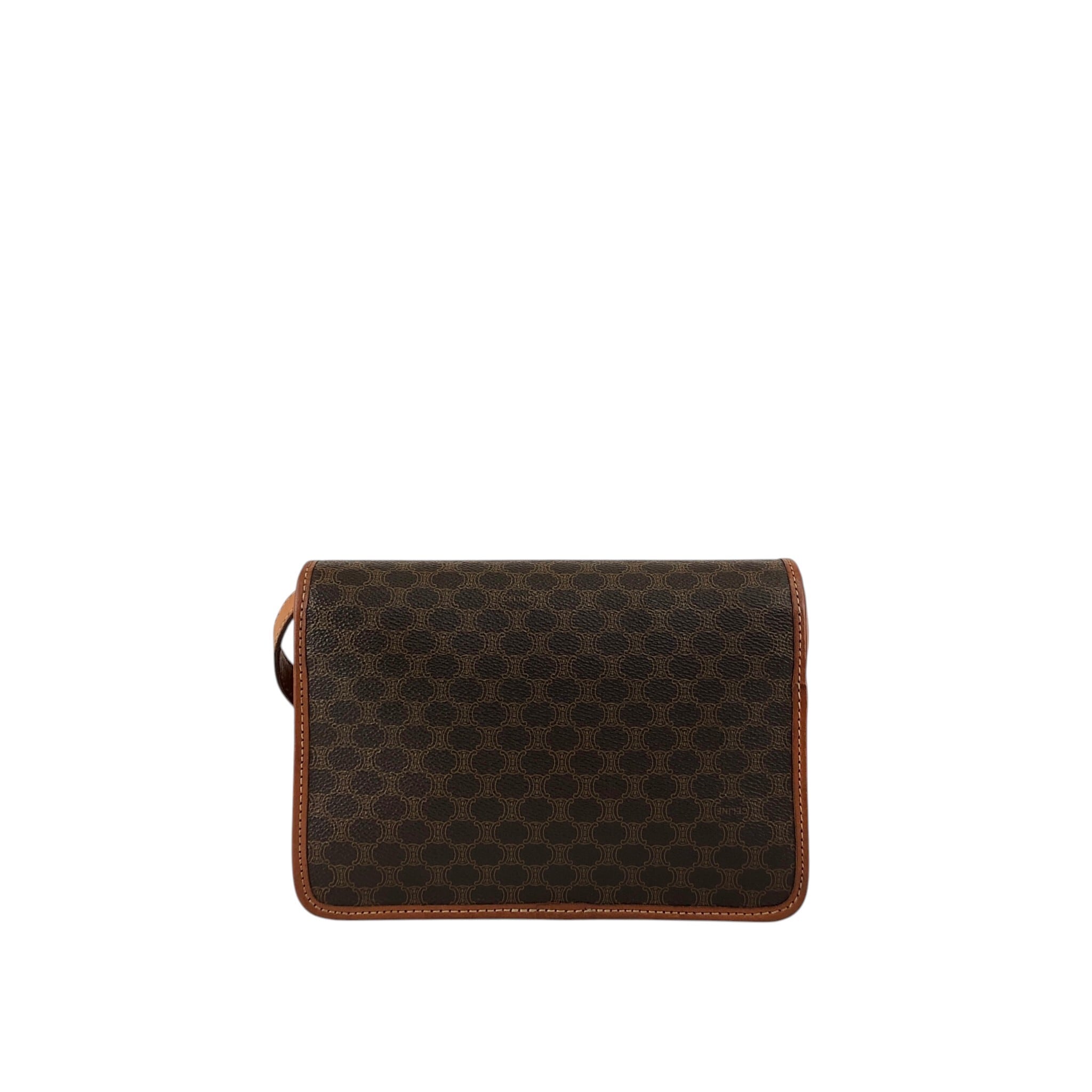 CELINE セリーヌ マカダム ショルダーバッグ ブラウン ブラゾン型押し