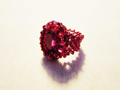GRAN.philosophy LUXE  Swarovsky Ring  'All Red'